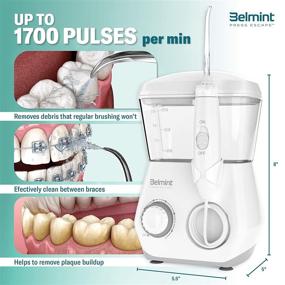 img 2 attached to 💧 Belmint Water Flosser: Powerful Countertop Oral Irrigator for Effective Teeth Cleaning - Ideal for Braces & Bridges – 10 Adjustable Jet Pressures, 8 Multifunctional Tips, 600ml Capacity