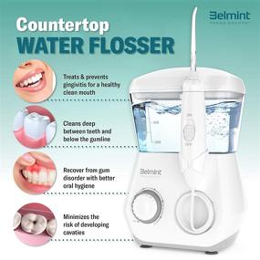 img 3 attached to 💧 Belmint Water Flosser: Powerful Countertop Oral Irrigator for Effective Teeth Cleaning - Ideal for Braces & Bridges – 10 Adjustable Jet Pressures, 8 Multifunctional Tips, 600ml Capacity