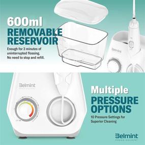 img 1 attached to 💧 Belmint Water Flosser: Powerful Countertop Oral Irrigator for Effective Teeth Cleaning - Ideal for Braces & Bridges – 10 Adjustable Jet Pressures, 8 Multifunctional Tips, 600ml Capacity