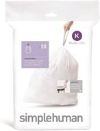 🗑️ simplehuman code k trash bags, 35-45 liter / 9-12 gallon, white, 20 count - custom fit drawstring логотип