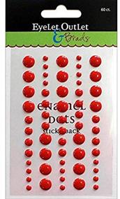 img 1 attached to 🔴 Eyelet Outlet Red Adhesive-Back Enamel Dot (60 Pack): Stick-On Brilliance!