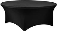 🖤 5-foot round stretch spandex table cover in black - 60 inch diameter logo