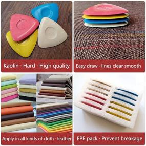 img 1 attached to 🎨 Premium Set of 12 Triangle Tailor's Chalk Markers for Sewing Fabric - 4 Vivid Colors Included