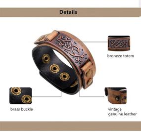 img 1 attached to 🐢 TURTLEDOVE Dara Celtic Knot Bracelet - Adjustable Viking Bracelet with Vintage Totem - Metal and Leather Bracelet for Enhanced SEO