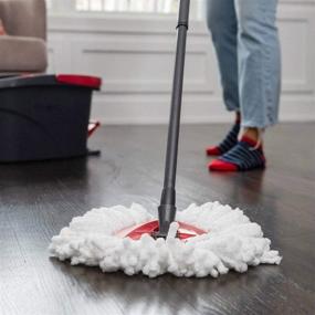img 3 attached to Spin Mop Replacement Heads 2-Pack - Microfiber Refills for Easy Cleaning, Compatible with Spin Mop - Includes 1 White and 1 Red Head