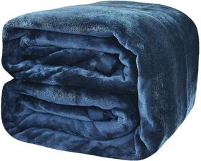 img 4 attached to 👕 Cozy Flannel Blanket - Blue Lightweight FBTS Basic Fleece Twin Size