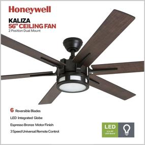 img 3 attached to 🔝 Top-rated Honeywell 51036 Kaliza Modern Ceiling Fan (56") with Remote Control - Espresso