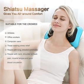 img 2 attached to 🌸 Relaxing Shiatsu Neck Back Massager Pillow with Heat for Ultimate Stress Relief at Home, Office, and Car - Perfect Gift for Men, Women, Mom, Dad