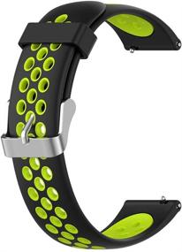 img 2 attached to Premium Black Green Silicone Replacement Bands for Garmin Vivoactive 3 and Forerunner 645 Music - Meifox Vivoactive 3 Bands