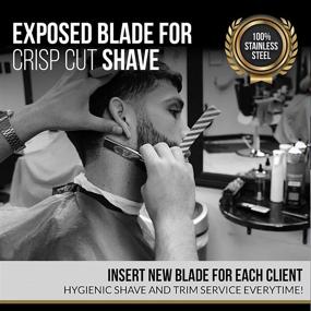 img 1 attached to 💈 Durable Barber Straight Razor Kit - 10 Double-Edge Straight Razors and Shaving Set, Straight Razor Shaving Kit (Black/White)