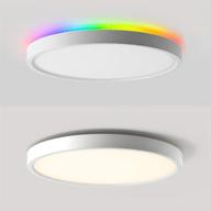 enhance your space with the 2-in-1 smart led flush mount ceiling light + backlight: wifi, works with alexa, google home |12 inch, 24w(200w equivalent), 2000 lm | fully dimmable by app логотип