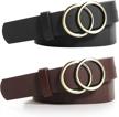 leather belt leather waist belts double buckle dresses women's accessories logo