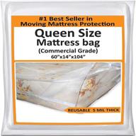 🛏️ 5 mil heavy-duty mattress bags for moving queen - thick plastic protector for storage - reusable bed moving supplies logo