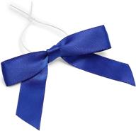 🎀 100-pack dark blue satin bow twist ties: ideal for treat bags logo