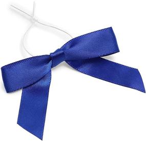 img 4 attached to 🎀 100-Pack Dark Blue Satin Bow Twist Ties: Ideal for Treat Bags