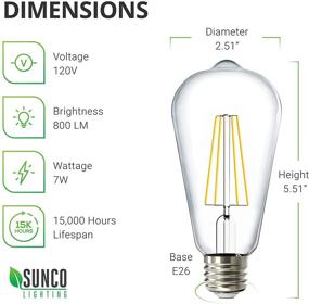 img 3 attached to 💡 Sleek Sunco Lighting Vintage Filament: Your Decorative Industrial Electrical Solution