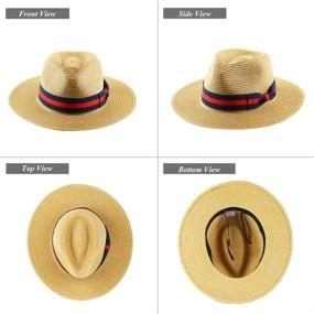 img 3 attached to 👒 Stylish Straw Panama Hat for Women: Ultimate Beach Hat with Wide Brim for Summer Sun Protection UPF50+