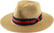 👒 stylish straw panama hat for women: ultimate beach hat with wide brim for summer sun protection upf50+ логотип