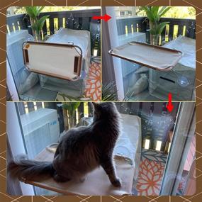 img 1 attached to 🐱 LSAIFATER 360° Sunbath and Lower Support Iron Cat Window Perch - Elevated Cat Hammock Seat for Cats, Ensuring Safety and Comfort