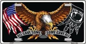 img 1 attached to 🦅 Eagle & Flag Design Novelty Vanity License Plate: All Gave Some, Some Gave All!