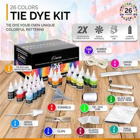 img 3 attached to Tie Dye Kit Value Pack for Girls, Kids, and Adults - 26 Large (60ML) Tie Dye Powder 🌈 Colors with Bonus Refill, Spray Heads, Fabric Markers, and More - DIY Tye Dye Party Supply Kits Including Fabric Dye