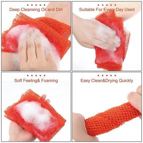 img 1 attached to 🧽 African Net Bath Sponge - Long Exfoliating Body Scrubber for Daily Use or Stocking Stuffer (Orange)