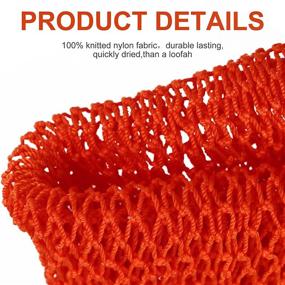 img 3 attached to 🧽 African Net Bath Sponge - Long Exfoliating Body Scrubber for Daily Use or Stocking Stuffer (Orange)