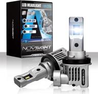 🔆 h11/h8/h9 led headlight bulbs by novsight: 300% brighter conversion kits, 55w 12000 lumens, waterproof fog light, pack of 2 logo