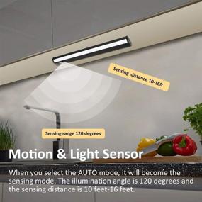 img 3 attached to 🔦 Wireless Motion Sensor Under Cabinet Lights, Harmonic 3 Modes Rechargeable with USB, 25 LEDs Bright Black Aluminum Closet Lights for Kitchen, Cupboard, and Wardrobe - Pack of 3