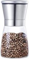 🌶️ mini pepper grinder: stainless steel spice mill with ceramic grinding cores, adjustable coarseness - a chef's good helper for family or outdoor picnic, complete with dust cover logo