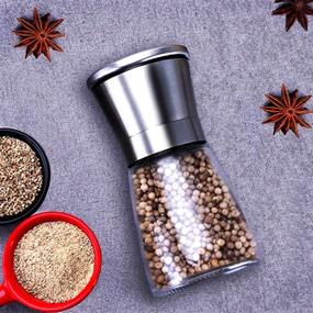 img 3 attached to 🌶️ Mini Pepper Grinder: Stainless Steel Spice Mill with Ceramic Grinding Cores, Adjustable Coarseness - A Chef's Good Helper for Family or Outdoor Picnic, Complete with Dust Cover