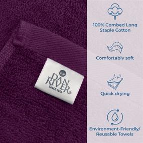 img 2 attached to 🛀 DAN RIVER 100% Cotton Bath Towel Set (Pack of 4) - Soft & Large Highly Absorbent Towels - Ideal for Daily Use, Pool, Home, Gym, Spa, Hotel - Purple Towel Set - 27x54 in - 600 GSM