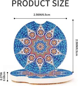 img 3 attached to 🎨 Mandala Ceramic Coaster Set with Absorbent Holder