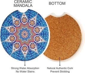 img 2 attached to 🎨 Mandala Ceramic Coaster Set with Absorbent Holder