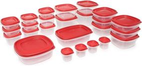 img 4 attached to Rubbermaid Easy Find Lids Food Storage Containers - 50 Piece Set in Racer Red