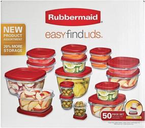 img 3 attached to Rubbermaid Easy Find Lids Food Storage Containers - 50 Piece Set in Racer Red