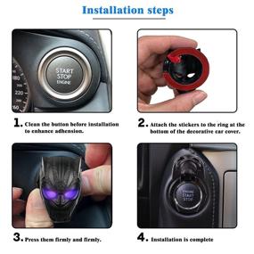 img 2 attached to 🚗 Universal Car Ignition Start Stop Button Cover - Anti-Scratch Protective Switch with Decorative Stickers