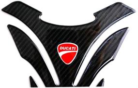 img 1 attached to 🏍️ Enhanced Universal Carbon Fiber Motorcycle Tank Pad: Gas Oil Fuel Tank Protector Decal Stickers for All Ducati Models