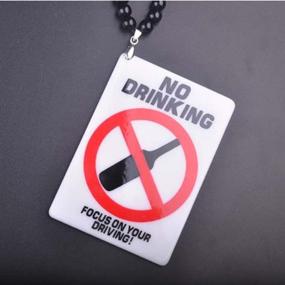 img 1 attached to INEBIZ Acrylic Double Sided NO Drinking Rearview Mirror Hanging Charm Dangling Beaded Pendant For Car Decoration (No Drinking)