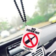 inebiz acrylic double sided no drinking rearview mirror hanging charm dangling beaded pendant for car decoration (no drinking) logo