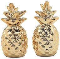 🍍 gold ceramic pineapple salt and pepper shakers logo