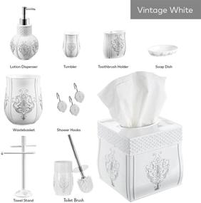 img 1 attached to Vintage White Tissue Box Cover: Creative Scents Rectangular Holder for Elegant Décor