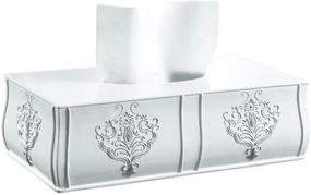 img 2 attached to Vintage White Tissue Box Cover: Creative Scents Rectangular Holder for Elegant Décor