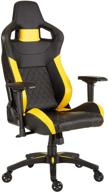 🖥️ corsair ww t1 gaming chair with racing design in black and yellow логотип