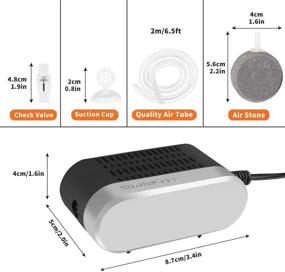 img 2 attached to Lefunpets 64 GPH Fish Tank Air Pump with Strong Air Flow - 4000 ml/Min, 0.015MPa Mini Oxygen Aerator for up to 80 Gallon Tank - Equipped with Air Stone, Silicone Tube, and Check Valves