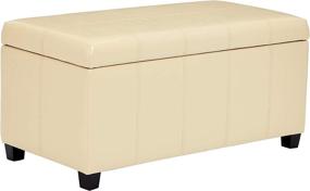 img 4 attached to 🪑 Stain Cream Rectangular Storage Ottoman from the FIRST HILL FHW Bench Collection