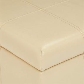 img 1 attached to 🪑 Stain Cream Rectangular Storage Ottoman from the FIRST HILL FHW Bench Collection