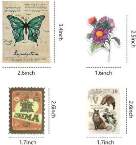 img 3 attached to 🌸 Vintage Scrapbook Stickers Pack: Retro Postage Stamp & Flower Designs, 210 Pcs, for Journaling, Scrapbooking, Laptop Planners, Phone Cases, and Diaries