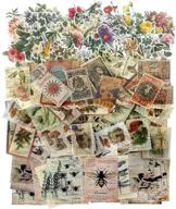 🌸 vintage scrapbook stickers pack: retro postage stamp & flower designs, 210 pcs, for journaling, scrapbooking, laptop planners, phone cases, and diaries logo