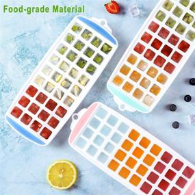 img 1 attached to ❄️ Vkarh Ice Cube Trays, 2 Pack Silicone Ice Cube Molds with Removable Lids, Easy Release 72 Small Ice Cubes - Ideal for Whiskey Cocktails, BPA Free, Stackable & Dishwasher Safe